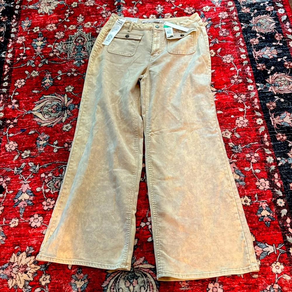 Tinseltown Beige Wide Leg Women's Jeans